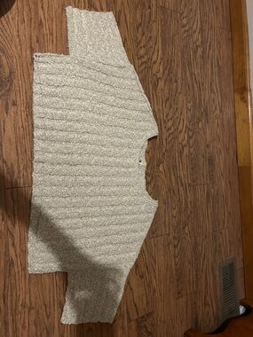 Free People Ribbed Scoop Neck Sweater in Light Cream